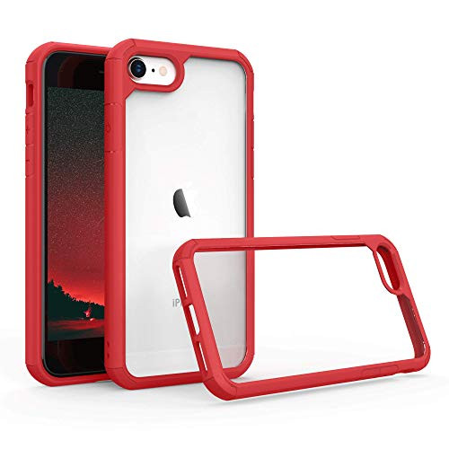 SURPHY Clear Case Compatible with iPhone SE 2020 Case iPhone 7 Case iPhone 8 Case 47 Hybrid Black TPU  Hard PC Phone Case for iPhone SE 2020 iPhone 7 iPhone 8 47 Inches Red