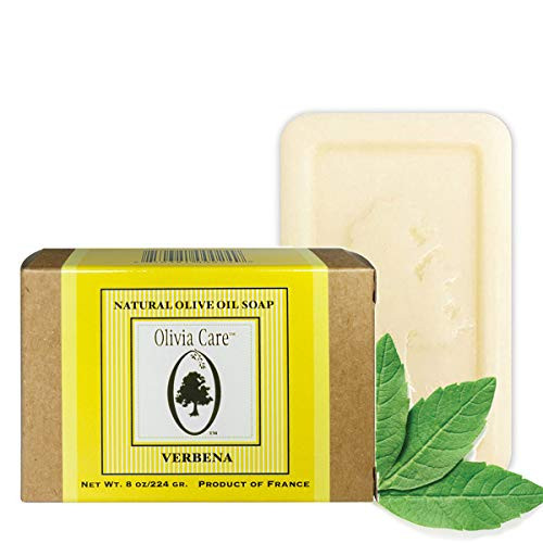 Olivia Care Premium Bath  Body Bar Soap  Organic Vegan  Natural  Contains Olive Oil  Repairs Hydrates Moisturizes  Deep Cleans  Good for Sensitive Dry Skin  Made in USA  8 OZ  VERBENA