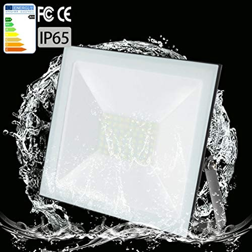 50W LED Flood Light Outdoor Security Lights Spotlight 21 18.5inch 6500K Super Bright IP65 Waterproof Floodlight Lighting Garage Garden Yard Lawn Playground Forecourt Landscape Rooftop Party