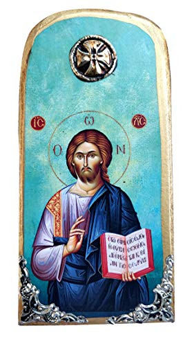 Wooden Greek Christian Orthodox Wood Icon of Jesus Christ  OP10