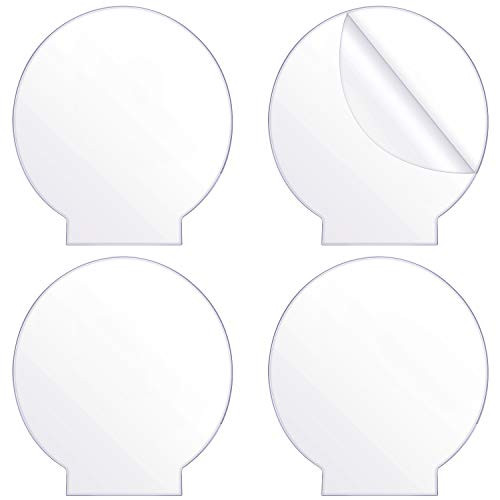 4 Pieces Clear Acrylic Sheet Round Panel Thick 4mm Plastic Acrylic Board Cast Acrylic for LED Light Base Sign DIY Display Projects Craft