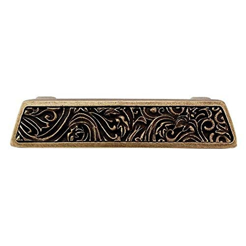 Vicenza Designs P1251 Liscio Finger Pull Knob with Leaves Antique Brass