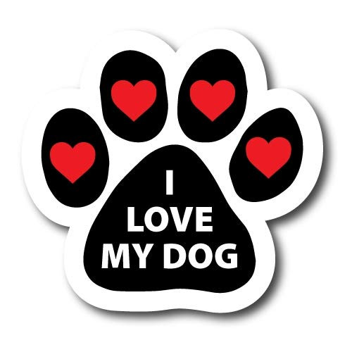 I Love My Dog Pawprint Car Magnet By Magnet Me Up 5 Paw Print Auto Truck Decal Magnet