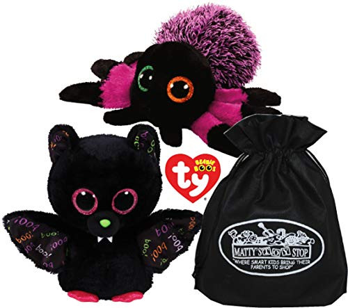 Ty Beanie Boos Halloween Dart & Creeper Gift Set Bundle with Bonus Matty's Toy Stop Storage Bag - 2 Pack