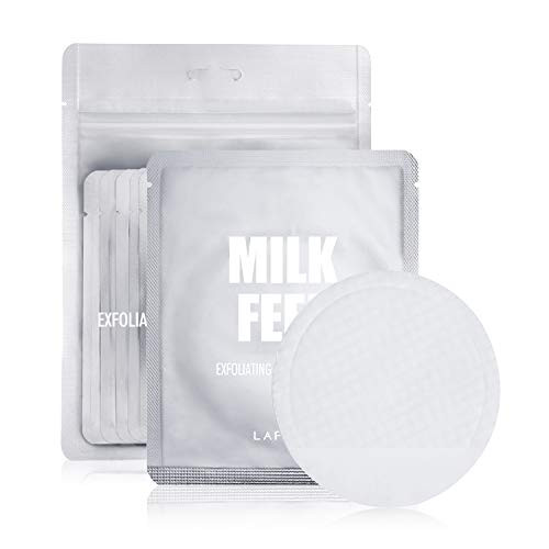 LAPCOS Exfoliating and Cleansing Pad Clear Complexion Treatment for Acne Prone or Aging Skin Korean Beauty Favorite Individually Packaged 10 Pack Milk Feel