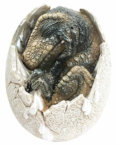 Ebros Gift Jurassic Era Predator Tyrannosaurus Rex In Egg Dinosaur Figurine Dino Hatchling Egg Crackling Baby Collectible Sculpture Of Prehistoric Giant Animals Ice Age Land Before Time Fossil Replica