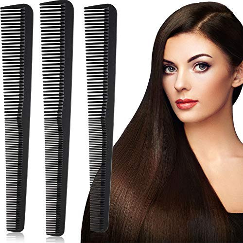 3 Pieces Barber Comb Carbon Fiber Comb Fine and Wide Tooth Comb Hair Styling Cutting Comb for Hair Salon Barber Home