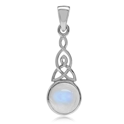 Silvershake Natural Moonstone 925 Sterling Silver Triquetra Celtic Knot Pendant Silvershake Natural Moonstone 925 Sterling Silver Triquetra Celtic Knot Pendant