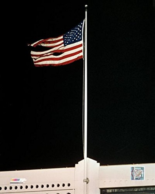 Tattered Flag from Ground Zero flying at Yankee Stadium during 2001 World Series Photo Print 8 x 10 Tattered Flag from Ground Zero flying at Yankee Stadium during 2001 World Series Photo Print 8 x 10
