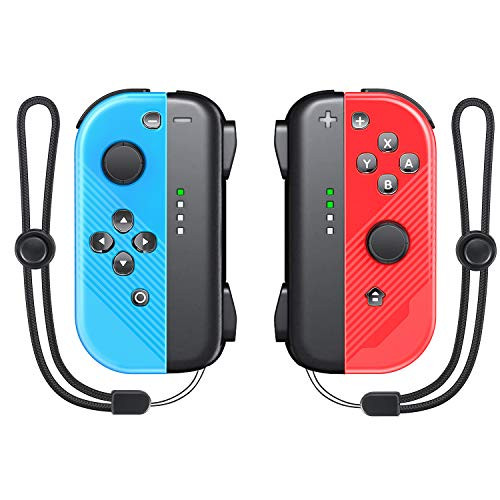 Joy Con Controller Replacement for SwitchSwitch Lite Vivefox LR Wireless Joy Pad with Wrist Strap Alternatives for Nintendo Switch  Lite Controllers WiredWireless Switch Remotes  RedBlue