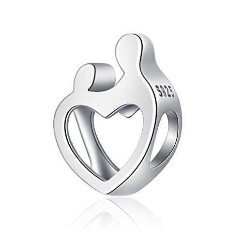 PHOCKSIN Mother Daughter Son Embrace 925 Sterling Silver Heart Charms fits Bracelets Necklaces Gifts for Mom Jewelry PHOCKSIN Mother Daughter Son Embrace 925 Sterling Silver Heart Charms fits Bracelets Necklaces Gifts for Mom Jewelry