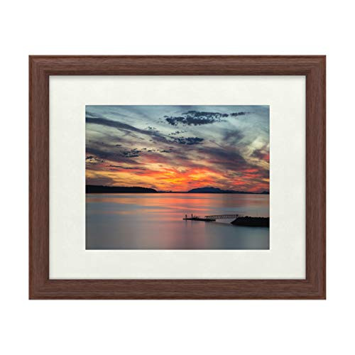 Trademark Fine Art Sunset Pier by Pierre Leclerc White Matte Wood Frame 16x20 MultiColor Trademark Fine Art Sunset Pier by Pierre Leclerc White Matte Wood Frame 16x20 MultiColor