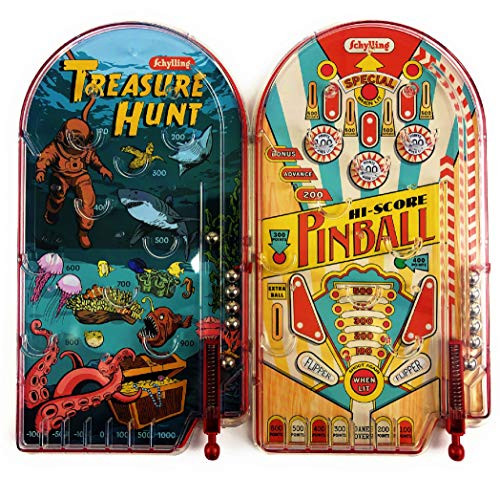 Schylling Classic 10" Pinball Games Treasure Hunt & Hi-Score Pinball Gift Set Bundle - 2 Pack