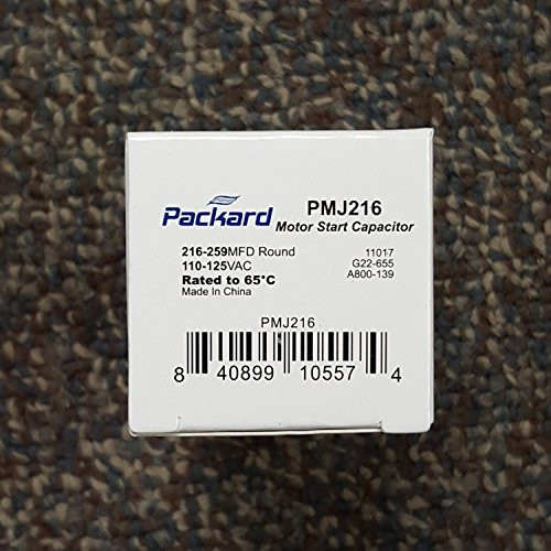 Packard PMJ216 Motor Start Capacitor 216259 MFD UF  110125 VAC