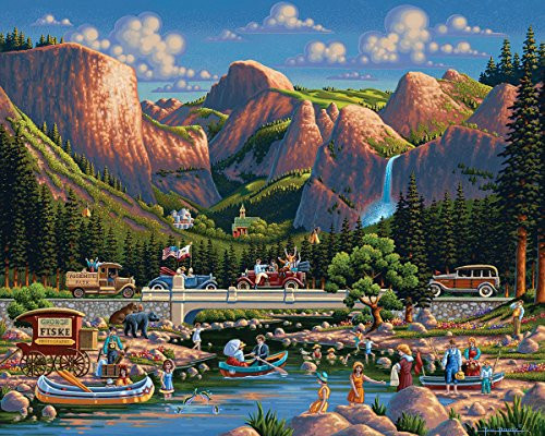 Dowdle Folk Art National Park Series 500 Piece Puzzle, Yosemite National Park Dowdle Folk Art National Park Series 500 Piece Puzzle, Yosemite National Park