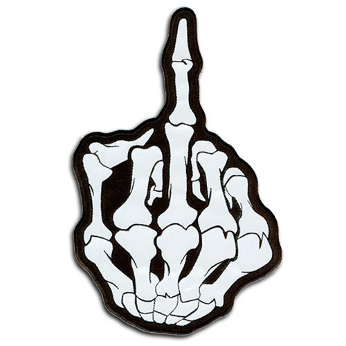 Hot Leathers Middle Finger Reflective Patch 7 Width x 11 Height