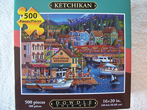 Dowdle Folk Art Jigsaw Puzzle - Ketchikan 500 Pc Dowdle Folk Art Jigsaw Puzzle - Ketchikan 500 Pc