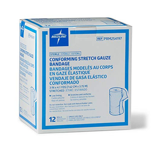 Medline Industries PRM254197Z Medline Sterile Conforming Stretch Gauze Bandages 3X41 yds Box of 12