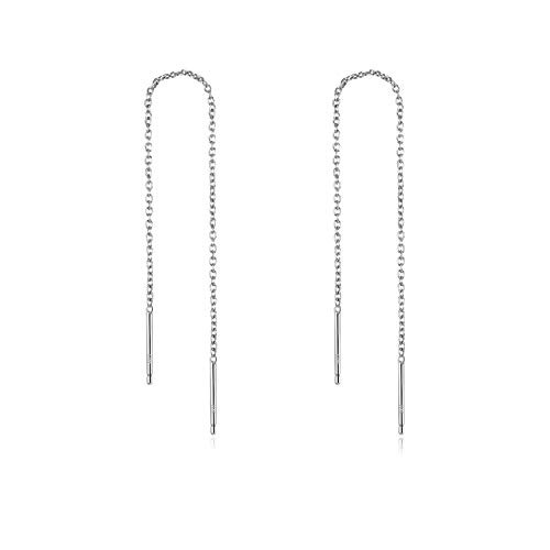 Threader Earrings Sterling Silver Chain Earrings For Women Dangle Earrings Thread Dangling Threaded Long Chain Earring Nickel Free Hypoallergenic Ear for Women Girls 4