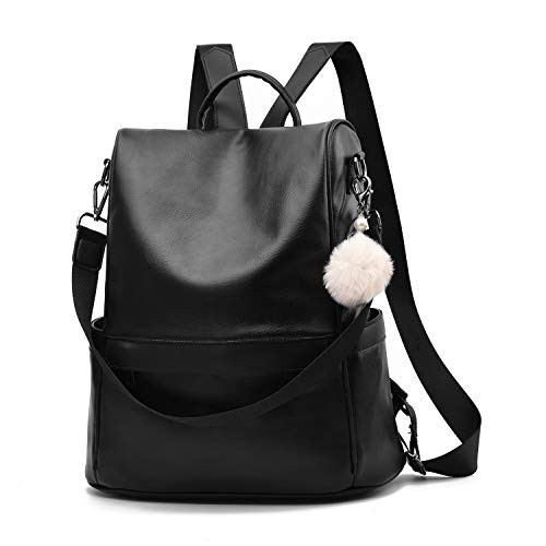 Women Backpack Purse PU Leather Antitheft Casual Shoulder Bag Fashion Ladies Satchel BagsBlackLarge Women Backpack Purse PU Leather Antitheft Casual Shoulder Bag Fashion Ladies Satchel BagsBlackLarge