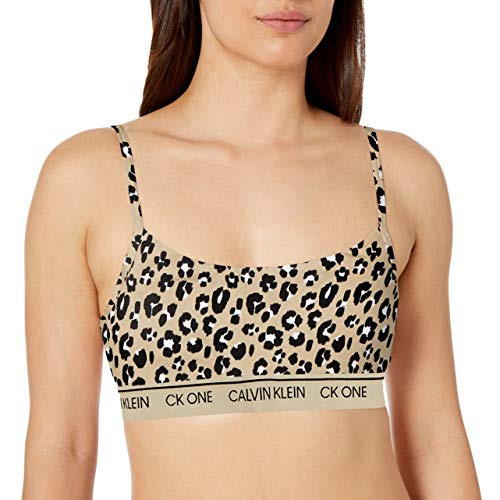 Calvin Klein Womens Ck One Cotton Unlined Bralette Stephen Animal Print S