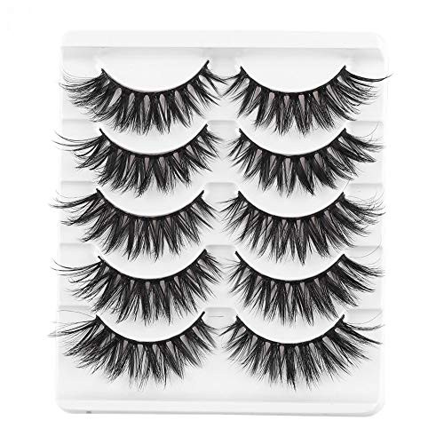 3D Soft Mink False Eyelashes Fluffy Wispy Thick Eye Lashes Full Strips Makeup Tools 5 Pairs H4