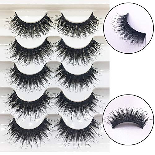 3D Soft Mink False Eyelashes Fluffy Wispy Thick Eye Lashes Full Strips Makeup Tools 5 Pairs H10