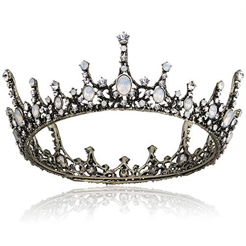 Coucoland Vintage Baroque Crown Bridal Wedding Queen Crowns and Tiaras Vintage Crystal Rhinestones Pageant Crown Headband Bronze