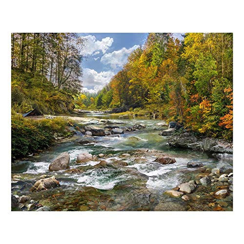 Hoffman Fabrics Hoffman Digital Call of The Wild 35 River Forest Scenic Panel Rusty