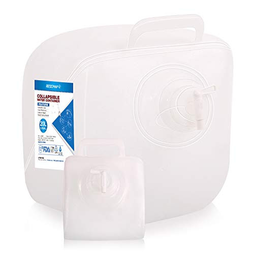 REDCAMP Collapsible Water Container with Spigot 53 Gallon Portable Water Storage for Camping 20L