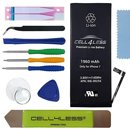 CELL4LESS Battery Replacement Kit for iPhone 7 A1660, A1778 & A1779-1960 mAh, 3.80V, 7.45 WHR w/Assembly Tools & Adhesive Pull Strips