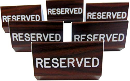 Reserved Sign for Church Pew Multipack with Large Dual Sided Script Clamp On 6 Inches Long for Social Distance Mass Set of 6