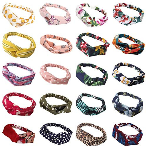 20 Pack Women Headbands with Twist Knot Boho Flower Print Criss Cross Head Wrap Elastic Hair Band 20 Pack Women Headbands with Twist Knot Boho Flower Print Criss Cross Head Wrap Elastic Hair Band