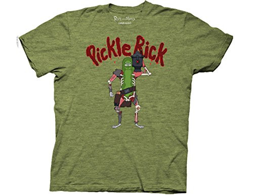 Ripple Junction Rick and Morty Pickle Rick Lazer Adult TShirt 2XL Moss
