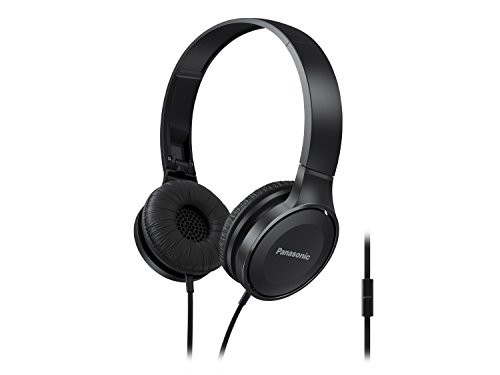 Panasonic Lightweight Foldable Headphones with Microphone Call Controller and 39 ft Audio Cord Compatible with iPhone BlackBerry Android  RPHF100MK  OnEar Headphones Black