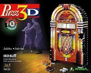 Jukebox 3D jigsaw puzzle with 75 pieces made by Wrebbit Puzz3D