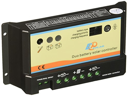 Renogy 10 Amp PWM Dual Battery Charge Controller, Black/Yellow