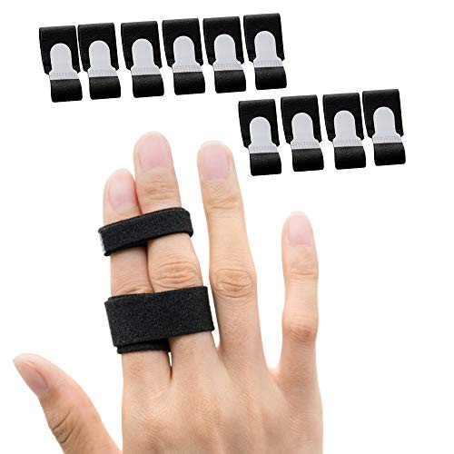 Sumifun Finger Splint Tape for Treat Broken Finger Finger Brace Splints Straps for Jammed Swollen Dislocated Joint 10 Pieces Black