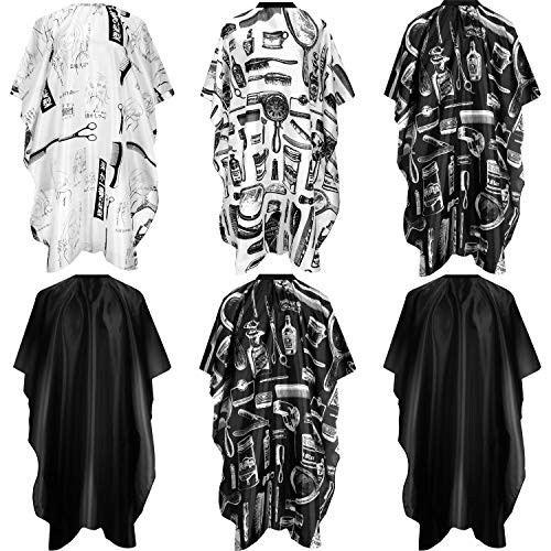6 Pieces Hair Salon Cape Barber Hair Cutting Cape Barber Hairdressing Cape Waterproof Haircut Styling Cape with Snap Closure for Hairstylist Hairdresser Barber