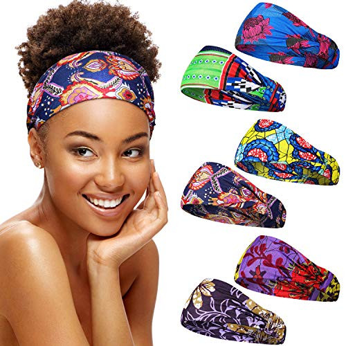 6 Pieces African Headband Boho Print Headband Yoga Sports Workout Hairband Elastic Twisted Knot Turban Headwrap for Women Girls Hair Accessories Leaf and Floral Prints 6 Pieces African Headband Boho Print Headband Yoga Sports Workout Hairband Elastic Twisted Knot Turban Headwrap for Women Girls Hair Accessories Leaf and Floral Prints