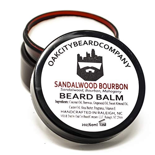 OakCityBeardCo Sandalwood Bourbon 2oz Beard Balm Beard Conditioner OakCityBeardCo Sandalwood Bourbon 2oz Beard Balm Beard Conditioner