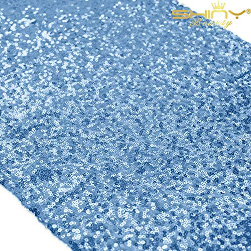 Sequin Table Runner 12 x 108 Baby Blue Sequin Tablecloth Wholesale Sequin Table Runners200111E