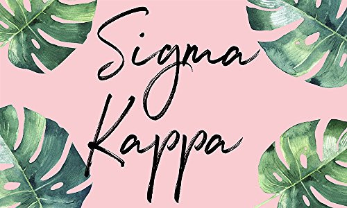 Sigma Kappa  Sorority Letter Flag Tropical Design