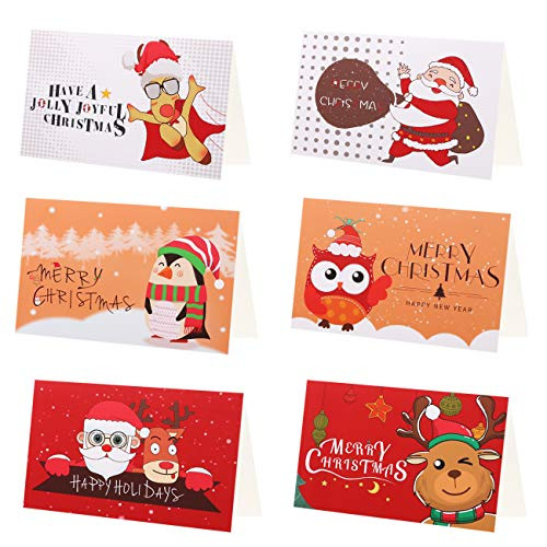 KESOTE 24 Pack Merry Christmas Cards with Envelopes and Sealing Stickers 6 Assorted Cute Design Holiday Cards Blank Xmas New Year Greeting Cards Bulk KESOTE 24 Pack Merry Christmas Cards with Envelopes and Sealing Stickers 6 Assorted Cute Design Holiday Cards Blank Xmas New Year Greeting Cards Bulk