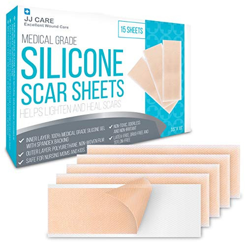 Box of 15 Silicone Scar Sheets Medical Silicone Scar Removal Sheets 35x16 Silicone Sheets for Scars Keloid  Acne Scar Treatment Sheets for Burns  Surgery Scars Reusable wUV Protection