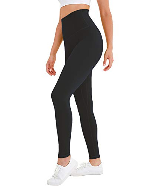 REKITA High Waisted Yoga Pants Workout Leggings with Pocket Tummy Control Yoga Pants Seamless Leggings for Women Black