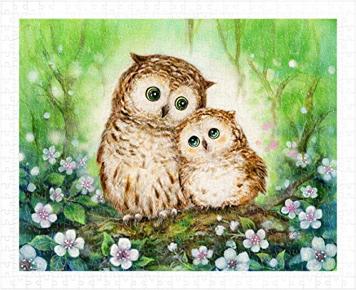 Pintoo - H1685 - Kayomi - Owls in Green Forest - 500 Piece Plastic Puzzle