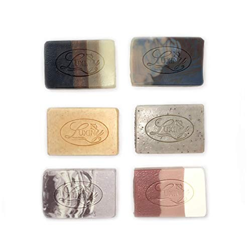 Natural Bar Soap Sampler Bundle Luxinys Gift Box of Handmade Full Size Body Soap and Bath Soap Bars are Palm Oil Free Moisturizing Vegan Castile Soap with Essential Oil for Men and Women 6 Pack