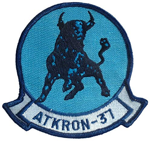 United States Navy USN VA37 Atkron Bulls Fighter Attack Squadron Embroidered Patch with IronOn Adhesive