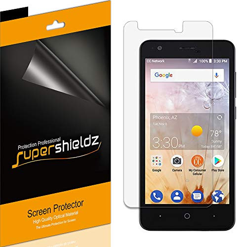 6 Pack Supershieldz for ZTE Avid 559 Screen Protector High Definition Clear Shield PET